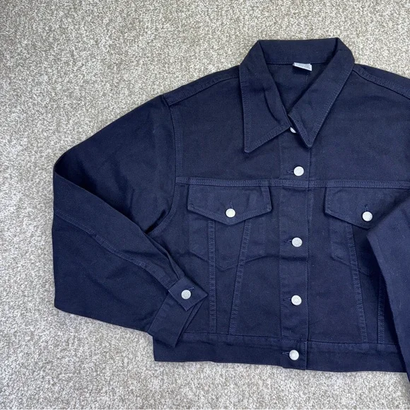 VTG Denim Jeans Jacket Blue Womens Size M Crop USA Made - Picture 2 of 9